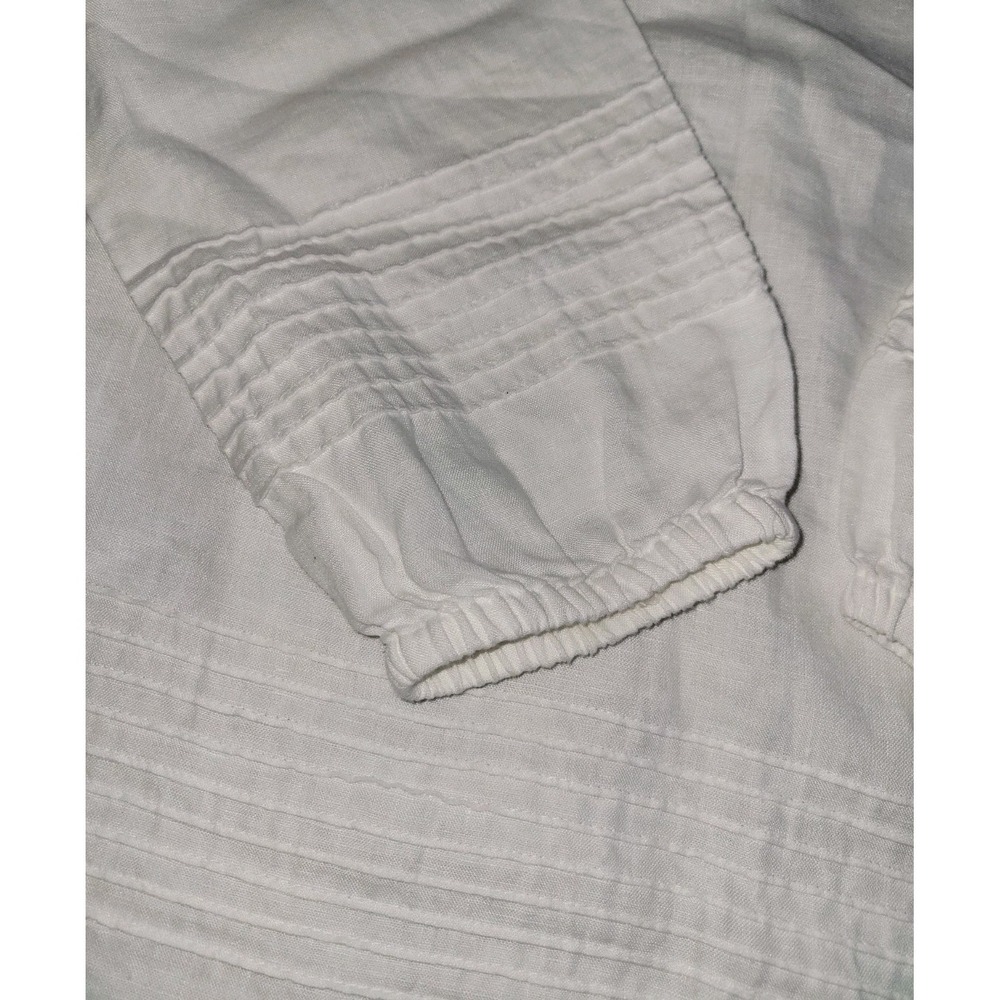 2 Ann Taylor Factory Linen Off Shoulder Tops White Top And Navy Top Sz Medium - Picture 8 of 13